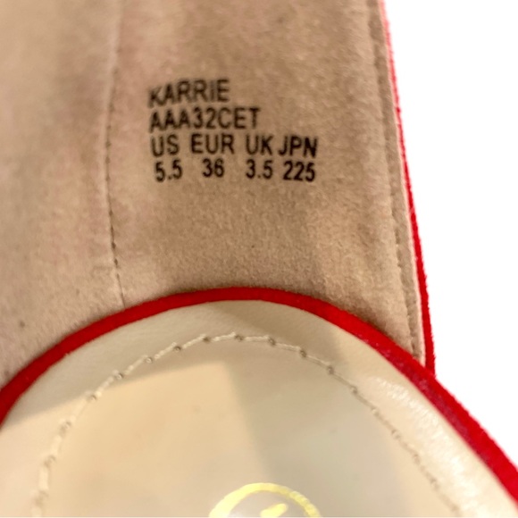 Dream Pairs Karrie Ankle Strap High Heel Stiletto Sandals in Red Suede Size 5.5 - Picture 8 of 10